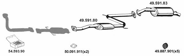  492015 Exhaust system 492015: Buy near me in Poland at 2407.PL - Good price!