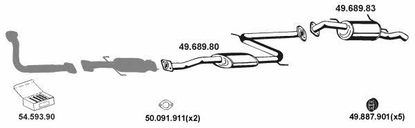  492016 Exhaust system 492016: Buy near me in Poland at 2407.PL - Good price!