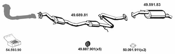  492027 Exhaust system 492027: Buy near me in Poland at 2407.PL - Good price!