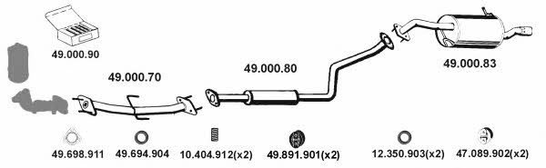  492034 Exhaust system 492034: Buy near me in Poland at 2407.PL - Good price!