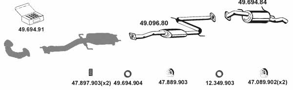  492039 Exhaust system 492039: Buy near me in Poland at 2407.PL - Good price!