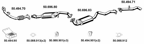  502043 Exhaust system 502043: Buy near me in Poland at 2407.PL - Good price!