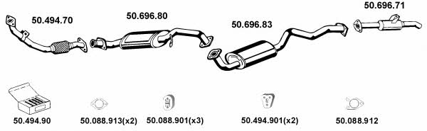  502056 Exhaust system 502056: Buy near me in Poland at 2407.PL - Good price!