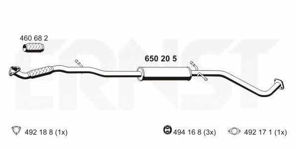 Ernst 650205 Central silencer 650205: Buy near me in Poland at 2407.PL - Good price!
