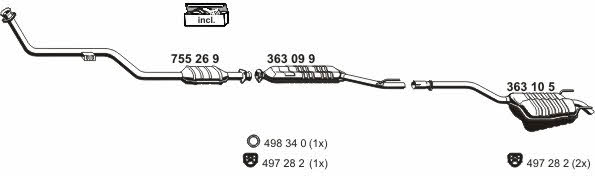  040407 Exhaust system 040407: Buy near me in Poland at 2407.PL - Good price!