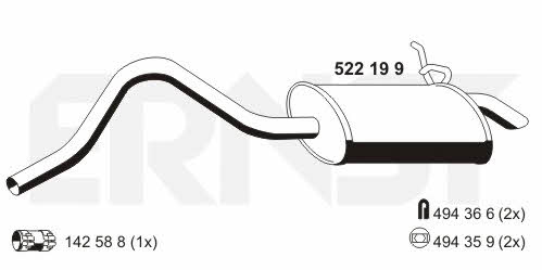 Ernst 522199 End Silencer 522199: Buy near me in Poland at 2407.PL - Good price!