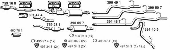  040597 Exhaust system 040597: Buy near me in Poland at 2407.PL - Good price!
