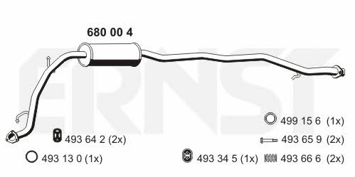 Ernst 680004 Central silencer 680004: Buy near me in Poland at 2407.PL - Good price!