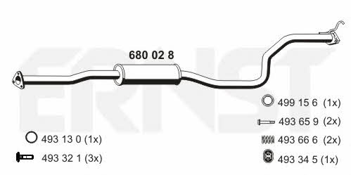 Ernst 680028 Central silencer 680028: Buy near me in Poland at 2407.PL - Good price!