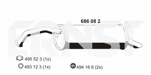 Ernst 686082 End Silencer 686082: Buy near me in Poland at 2407.PL - Good price!