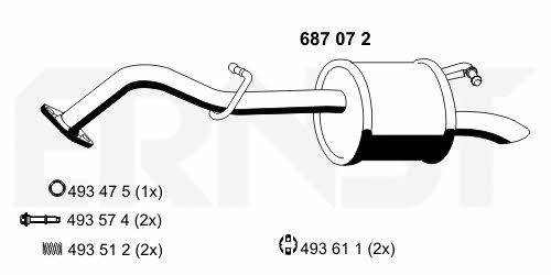 Ernst 687072 End Silencer 687072: Buy near me in Poland at 2407.PL - Good price!