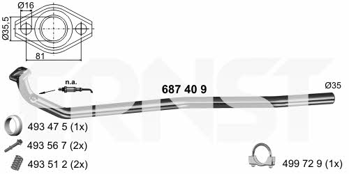 Ernst 687409 Exhaust pipe 687409: Buy near me in Poland at 2407.PL - Good price!