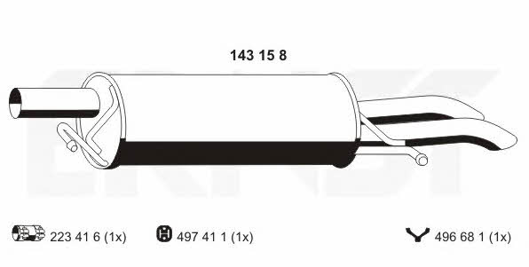 Ernst 143158 End Silencer 143158: Buy near me in Poland at 2407.PL - Good price!