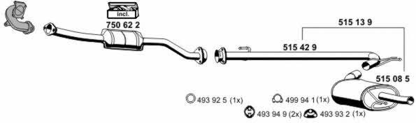 Ernst 080296 Exhaust system 080296: Buy near me in Poland at 2407.PL - Good price!