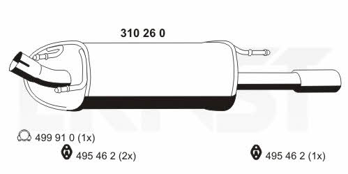 Ernst 310260 End Silencer 310260: Buy near me in Poland at 2407.PL - Good price!
