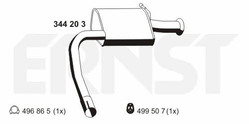 Ernst 344203 End Silencer 344203: Buy near me in Poland at 2407.PL - Good price!