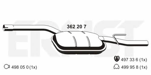 Ernst 362207 Central silencer 362207: Buy near me in Poland at 2407.PL - Good price!