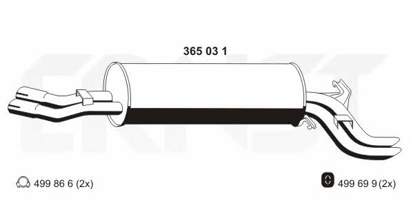 Ernst 365031 End Silencer 365031: Buy near me in Poland at 2407.PL - Good price!