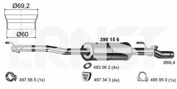 Ernst 390156 Central silencer 390156: Buy near me in Poland at 2407.PL - Good price!