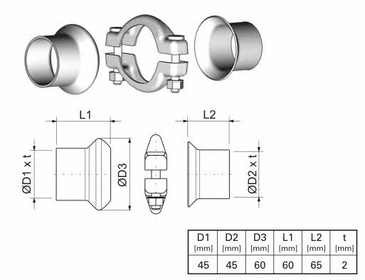 Ernst 463010 Комплект монтажный крепежей выхлопной системы 463010: Отличная цена - Купить в Польше на 2407.PL!