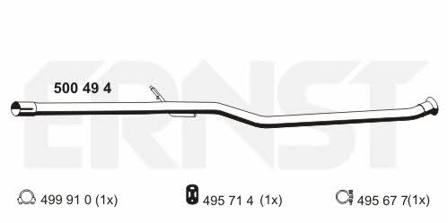Ernst 500494 Exhaust pipe, repair 500494: Buy near me in Poland at 2407.PL - Good price!