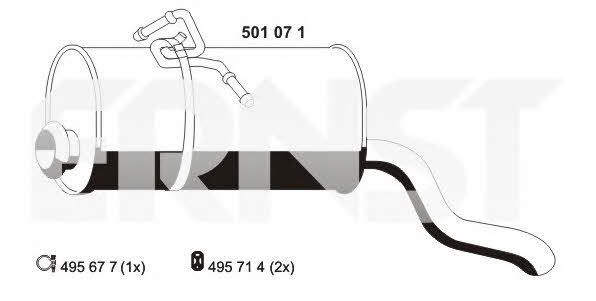 Ernst 501071 End Silencer 501071: Buy near me in Poland at 2407.PL - Good price!