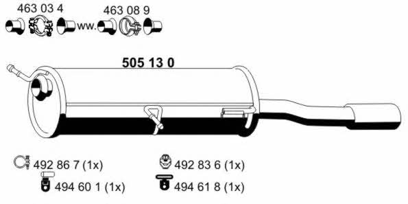 Ernst 505130 End Silencer 505130: Buy near me in Poland at 2407.PL - Good price!