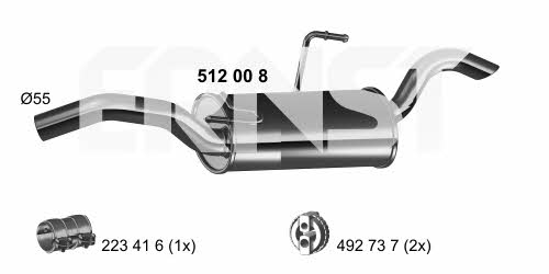 Ernst 512008 End Silencer 512008: Buy near me in Poland at 2407.PL - Good price!