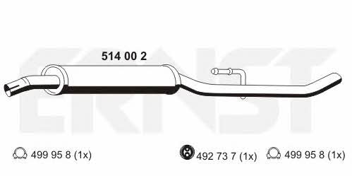 Ernst 514002 Central silencer 514002: Buy near me in Poland at 2407.PL - Good price!