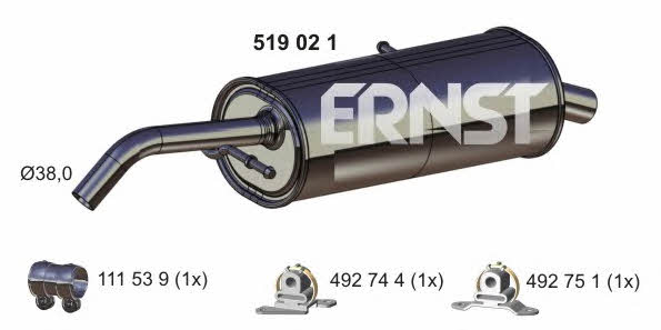 Ernst 519021 End Silencer 519021: Buy near me in Poland at 2407.PL - Good price!