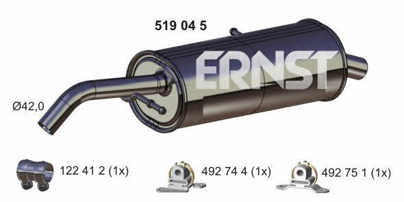 Ernst 519045 End Silencer 519045: Buy near me in Poland at 2407.PL - Good price!