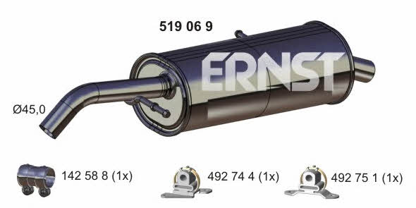Ernst 519069 End Silencer 519069: Buy near me in Poland at 2407.PL - Good price!