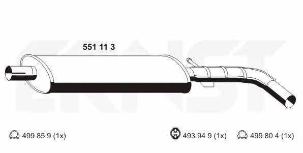 Ernst 551113 Central silencer 551113: Buy near me in Poland at 2407.PL - Good price!