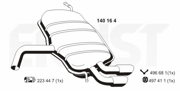 Ernst 140164 Глушник, задня частина 140164: Приваблива ціна - Купити у Польщі на 2407.PL!