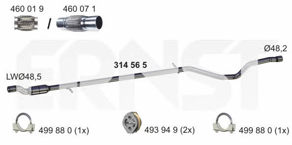 Ernst 314565 Exhaust pipe 314565: Buy near me in Poland at 2407.PL - Good price!