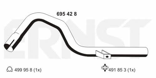 Ernst 695428 Exhaust pipe 695428: Buy near me at 2407.PL in Poland at an Affordable price!