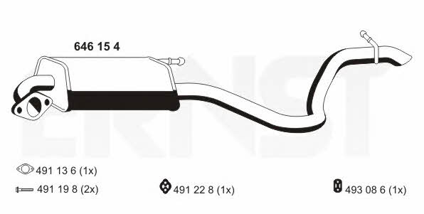 Ernst 646154 End Silencer 646154: Buy near me in Poland at 2407.PL - Good price!