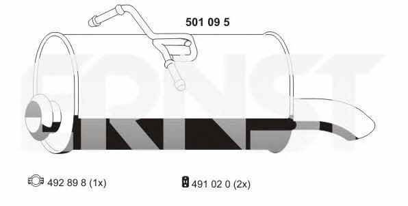 Ernst 501095 End Silencer 501095: Buy near me in Poland at 2407.PL - Good price!