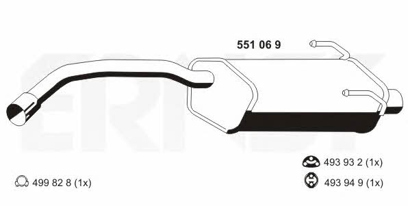 Ernst 551069 End Silencer 551069: Buy near me in Poland at 2407.PL - Good price!
