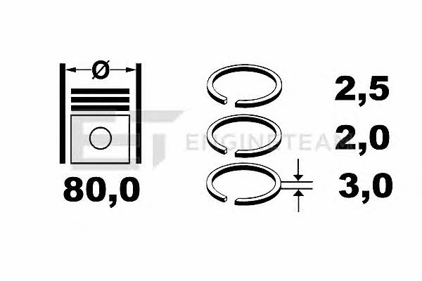 Et engineteam R1004300 Piston Ring Kit R1004300: Buy near me in Poland at 2407.PL - Good price!
