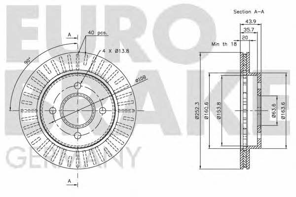 Eurobrake 5815202535 Тормозной диск задний вентилируемый 5815202535: Отличная цена - Купить в Польше на 2407.PL!