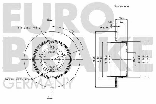 Eurobrake 5815203374 Tarcza hamulcowa 5815203374: Dobra cena w Polsce na 2407.PL - Kup Teraz!