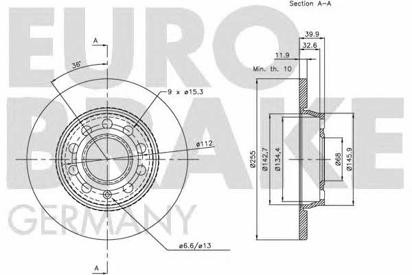 Eurobrake 5815204782 Диск гальмівний задній невентильований 5815204782: Приваблива ціна - Купити у Польщі на 2407.PL!