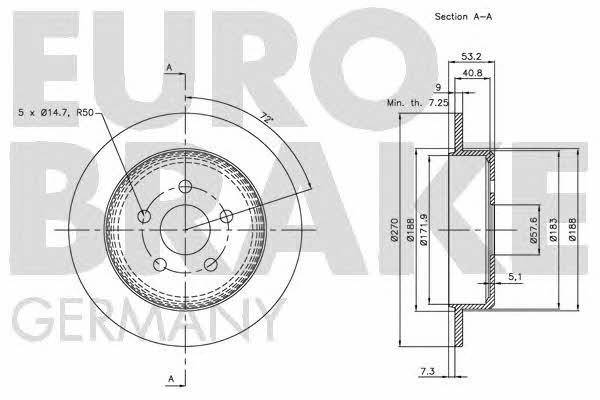 Eurobrake 5815209310 Тормозной диск задний невентилируемый 5815209310: Отличная цена - Купить в Польше на 2407.PL!