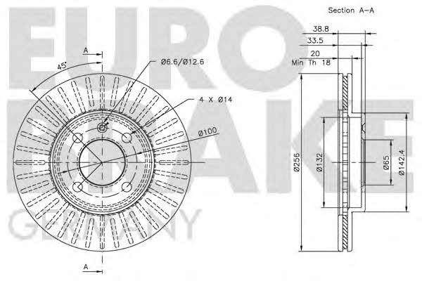 Eurobrake 5815209934 Front brake disc ventilated 5815209934: Buy near me at 2407.PL in Poland at an Affordable price!