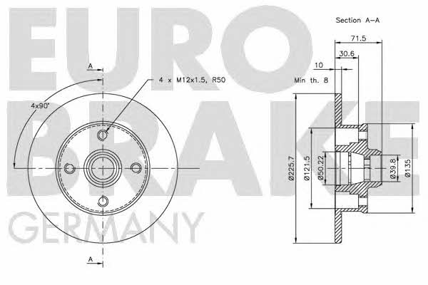 Eurobrake 5815209935 Тормозной диск задний невентилируемый 5815209935: Отличная цена - Купить в Польше на 2407.PL!