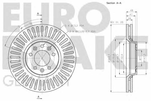 Eurobrake 5815203734 Диск гальмівний задній вентильований 5815203734: Купити у Польщі - Добра ціна на 2407.PL!
