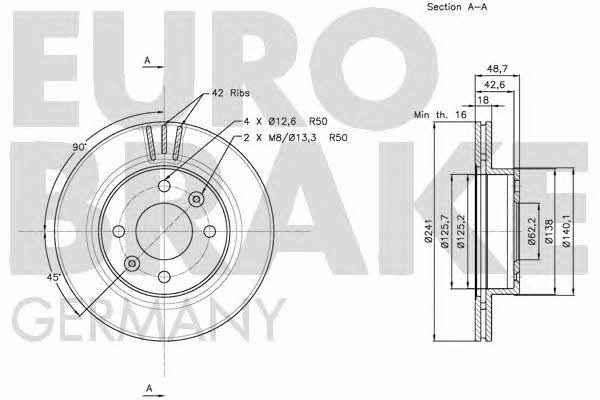 Eurobrake 5815203517 Тормозной диск передний вентилируемый 5815203517: Купить в Польше - Отличная цена на 2407.PL!