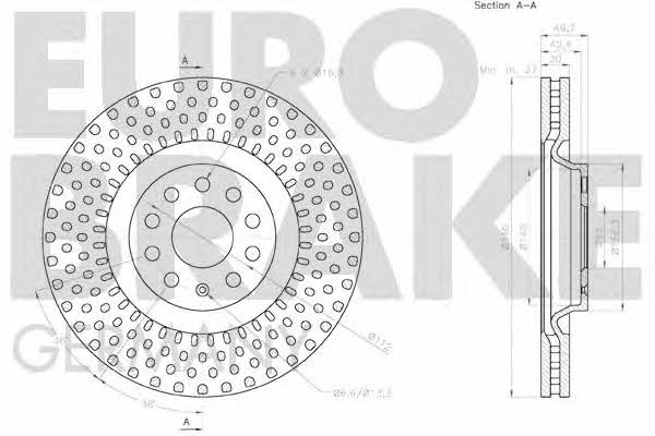 Eurobrake 58152047141 Front brake disc ventilated 58152047141: Buy near me in Poland at 2407.PL - Good price!