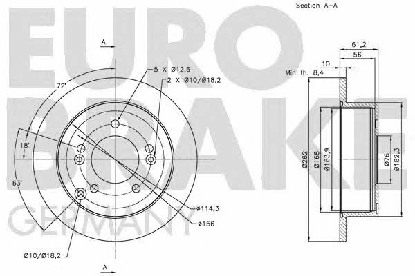 Eurobrake 5815203424 Тормозной диск задний невентилируемый 5815203424: Отличная цена - Купить в Польше на 2407.PL!